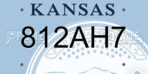 812AH7 Kansas License Plate