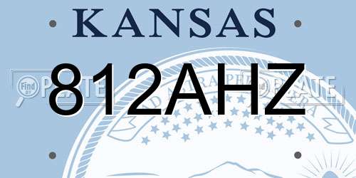 812AHZ Kansas License Plate