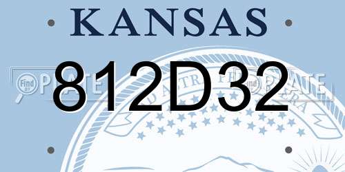 812D32 Kansas License Plate