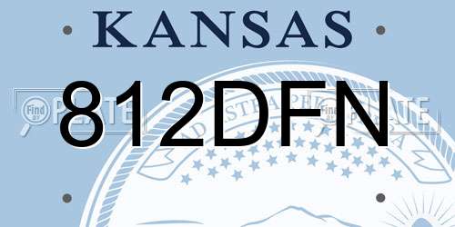812DFN Kansas License Plate