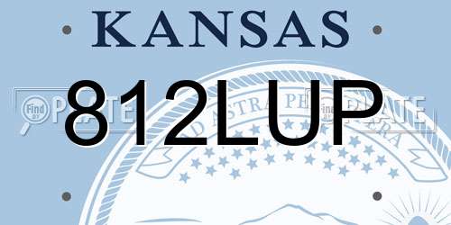 812LUP Kansas License Plate