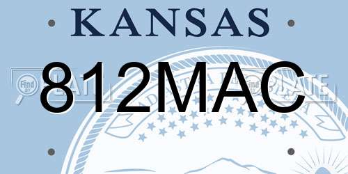 812MAC Kansas License Plate