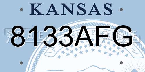 8133AFG Kansas License Plate
