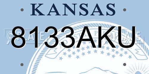 8133AKU Kansas License Plate