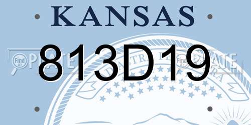 813D19 Kansas License Plate