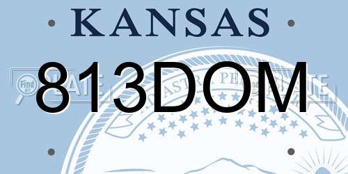 813DOM Kansas License Plate