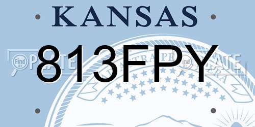 813FPY Kansas License Plate