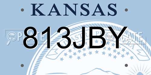 813JBY Kansas License Plate
