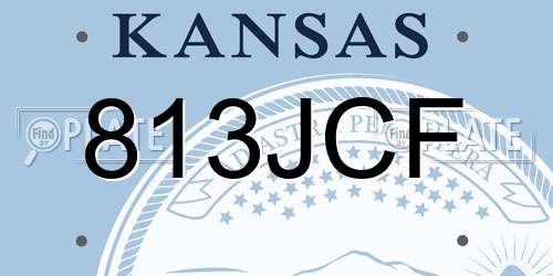 813JCF Kansas License Plate