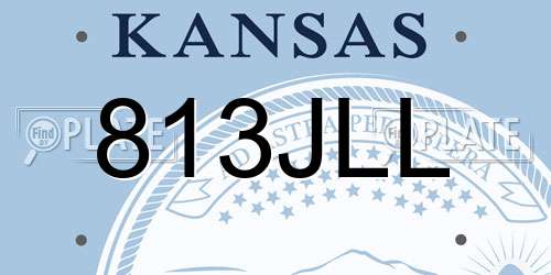 813JLL Kansas License Plate