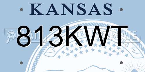 813KWT Kansas License Plate