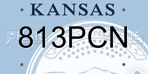 813PCN Kansas License Plate