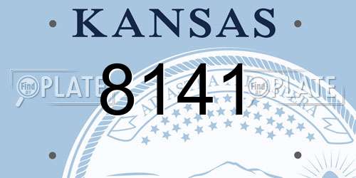 8141 Kansas License Plate