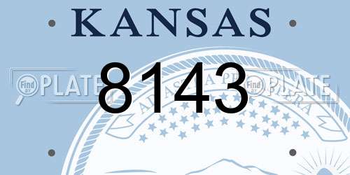 8143 Kansas License Plate