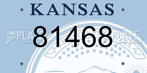 81468 Kansas License Plate