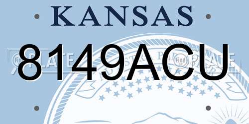8149ACU Kansas License Plate