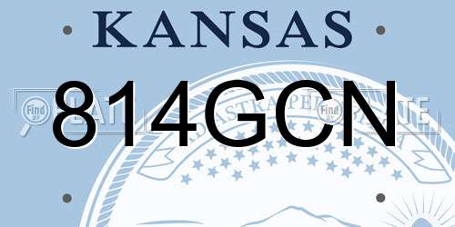 814GCN Kansas License Plate