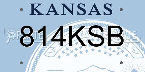814KSB Kansas License Plate