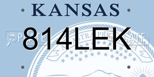 814LEK Kansas License Plate
