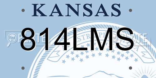 814LMS Kansas License Plate