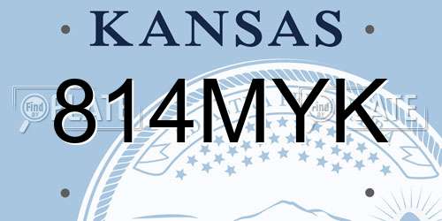 814MYK Kansas License Plate