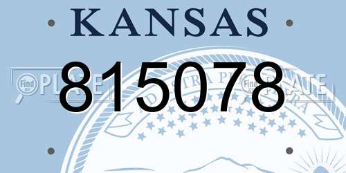815078 Kansas License Plate