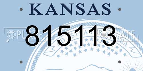 815113 Kansas License Plate