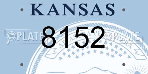 8152 Kansas License Plate