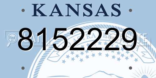 8152229 Kansas License Plate