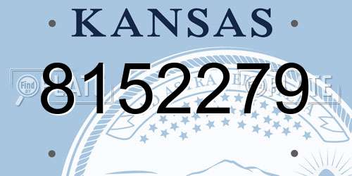 8152279 Kansas License Plate