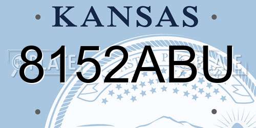8152ABU Kansas License Plate