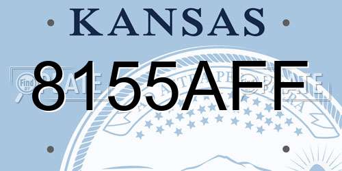 8155AFF Kansas License Plate