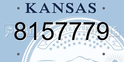 8157779 Kansas License Plate