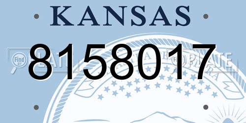8158017 Kansas License Plate