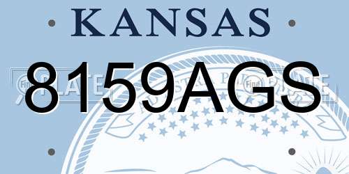 8159AGS Kansas License Plate