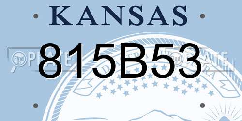 815B53 Kansas License Plate