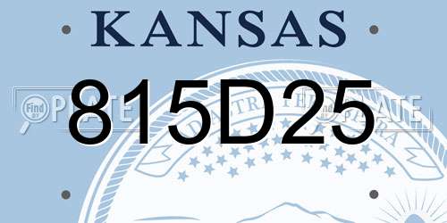 815D25 Kansas License Plate