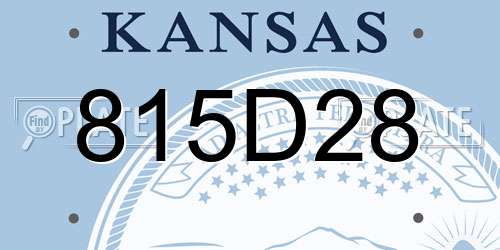 815D28 Kansas License Plate