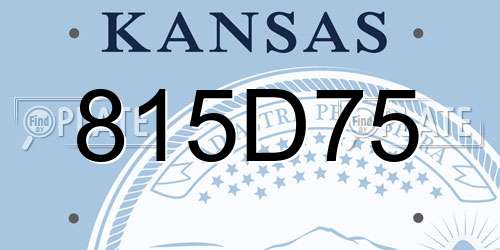 815D75 Kansas License Plate