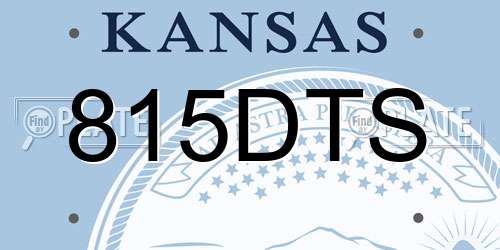 815DTS Kansas License Plate