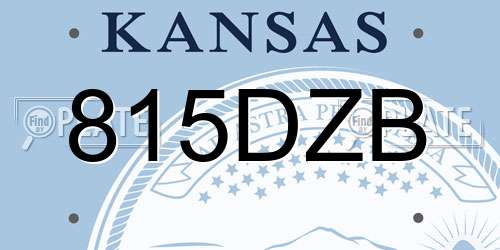 815DZB Kansas License Plate
