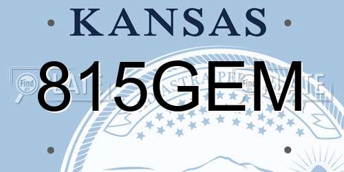 815GEM Kansas License Plate