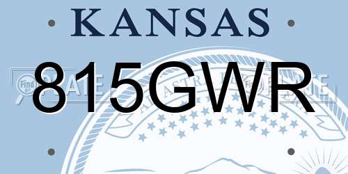 815GWR Kansas License Plate