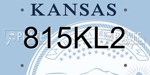 815KL2 Kansas License Plate