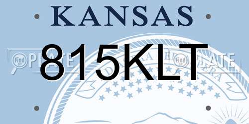 815KLT Kansas License Plate