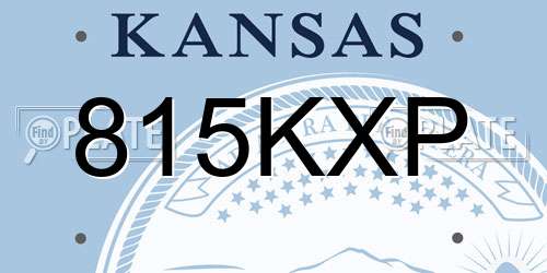 815KXP Kansas License Plate