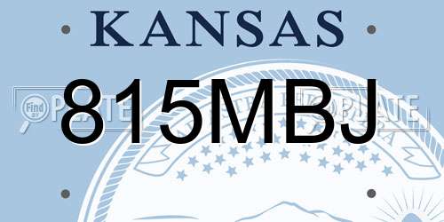 815MBJ Kansas License Plate