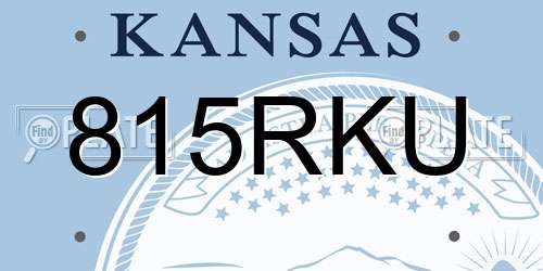 815RKU Kansas License Plate