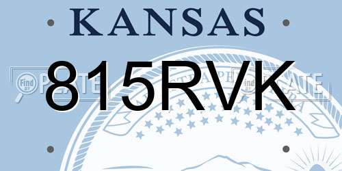 815RVK Kansas License Plate