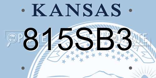 815SB3 Kansas License Plate